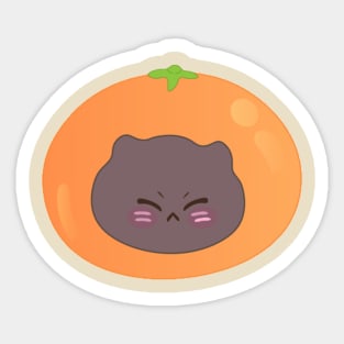 Kawaii cute kitty grumpy orange Sticker